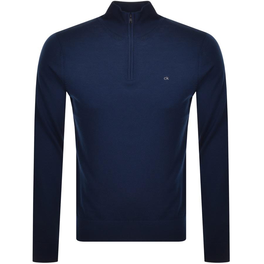 Alternative Image for ProductCalvin Klein Half Zip Knit Jumper Blue1